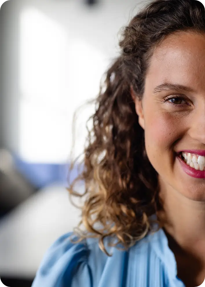 Smiling woman with white teeth